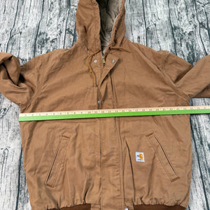 Carhartt FR WFRJ130 BRN Flame Resistant Hooded Duck Jacket Quilted Brown Size L