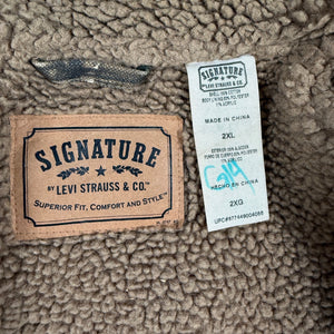 Levi’s Signature Camo Sherpa Lined Hunting Vest Button Front Men's 2XL