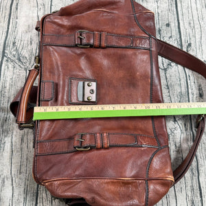 Fossil Lineage Framed Doctor/Lawyer Gladstone Bag – Cognac Brown Genuine Leather