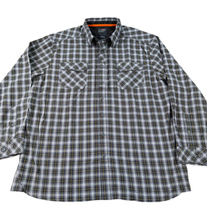 5.11 Tactical Shirt Mens XL Black Gray Yellow Plaid Cotton Concealed Snap NWOT