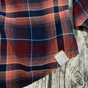 5.11 Tactical Orange Black Plaid Long Sleeve Button Up Shirt Women's XL