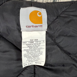 Carhartt Extremes Yukon Arctic R33 Quilted Insulated Bib Overall Pants Sz 42x32