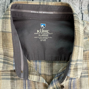 KÜHL Skorpio Shirt  Plaid Short Sleeve Linen Blend Men's XL