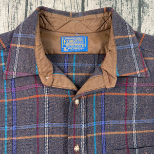 Vintage Pendleton Mens Shirt Large Wool Elbow Patch Board USA