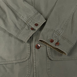 L.L. Bean Canvas Barn Chore Jacket Plaid Liner Men's XL Green