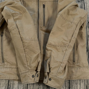 KUHL Men’s XXL Tan Jacket Canvas Outdoor Fleece Lined Coat Patina Dye Workwear