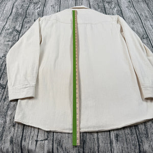 Howler Bros Dust Up Denim Western Yoke Shirt Men's XXL Ivory Cotton Snap