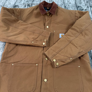 NWOT Carhartt Men's Sz 42 Barn Jacket C01 BRN Duck Canvas Blanket Lined USA Made