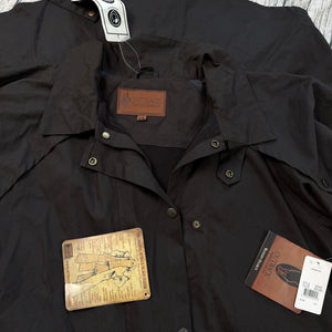 NWT Outback Trading Low Rider Oilskin Duster Full-Length Coat Brown L Waterproof