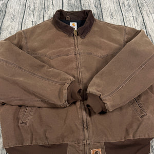 VTG Carhartt Santa Fe Jacket J14 CHT Corduroy Collar Distressed Men’s 3XL