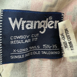 WRANGLER Western Shirt Mens 15 1/2-35 XLong AZTEC Brushpopper USA Made