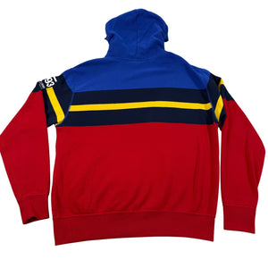 Vtg 90s Polo Ralph Lauren Spellout P-93 Patch Hoodie Sweatshirt Size M Retro Y2K