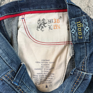 Coogi Men’s Denim Shorts W36 Embroidered Eagle Y2K Streetwear Hip Hop