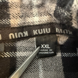KUIU Flannel Shirt Jacket Gray Plaid Men's XXL Button Front
