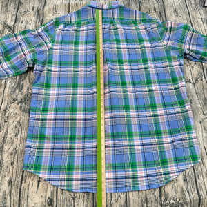 Ralph Lauren Men's Classic Fit Plaid Oxford Button Down LS Cotton Blue/Green Shirt XXL