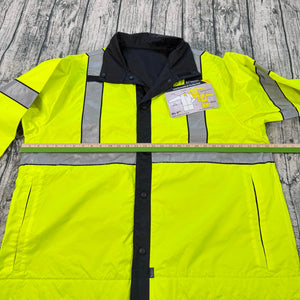 NWT 5.11 Tactical Long Reversible Rain Coat 48125 Black Hi-Vis Yellow Men's XL
