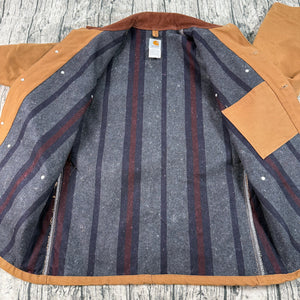 NWOT Carhartt Men's Sz 42 Barn Jacket C01 BRN Duck Canvas Blanket Lined USA Made