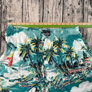 Polo Ralph Lauren Tropical Sleepwear Pants Men's L Palm Tree Beach Elastic Waist