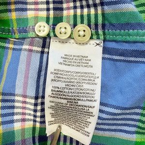Ralph Lauren Men's Classic Fit Plaid Oxford Button Down LS Cotton Blue/Green Shirt XXL