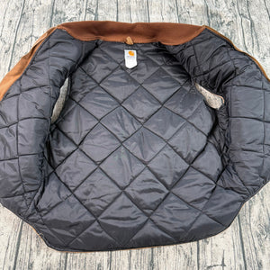 VTG Carhartt V01 BRN Canvas Vest Brown Quilted Lining Men’s XL USA Made