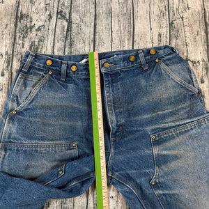 Carhartt B07 DNM Carpenter Jeans Mens 38x30 Dirt Stains Dungaree Fit Double Knee