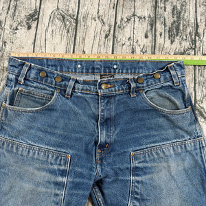 Distressed Prison Blues PRSN BLU Carpenter Jeans Mens 40x30 USA Double Knee