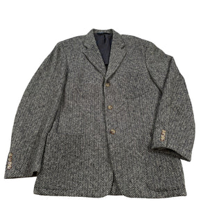 VTG Polo Ralph Lauren Tweed Jacket Wool Herringbone Sport Blazer Italy Made 42L