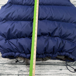 L.L. Bean Down Puffer Vest Goose Down Navy Blue Men's L Zip Snap Front