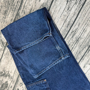 Prison Blues USA Made Carpenter Jeans Men’s 44x32 Heavy Denim Suspender Buttons