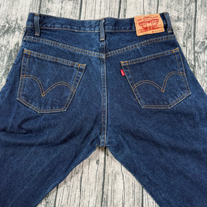 VTG Levi’s 517 Boot Cut Y2K Jeans Dark Wash Mexico Made Distressed Men's 36x32