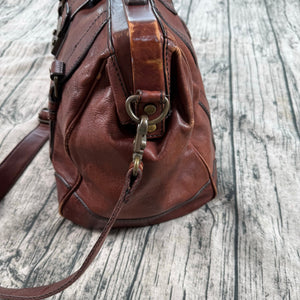 Fossil Lineage Framed Doctor/Lawyer Gladstone Bag – Cognac Brown Genuine Leather