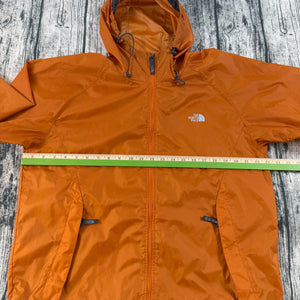 The North Face Hooded Windbreaker Jacket Orange Lightweight Packable Men's M