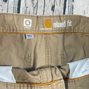 Carhartt 103021-253 Men’s Force Tappen Work Shorts Size 34 Dark Khaki Workwear