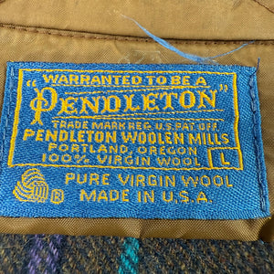 Vintage Pendleton Mens Shirt Large Wool Elbow Patch Board USA