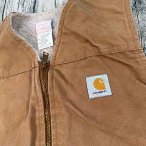 Vtg Carhartt Men's L Sherpa-Lined Vest V03 BRN USA Made