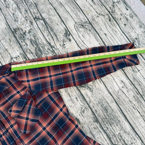 5.11 Tactical Orange Black Plaid Long Sleeve Button Up Shirt Women's XL