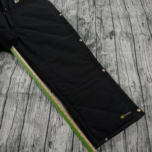 NWT Carhartt R33 BLK Yukon Arctic Insulated Bib Overalls Men’s 40x30 Black