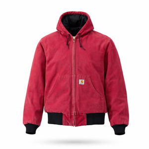 Carhartt J140 Active Jacket Quilted Flannel Lined Firm Duck Red S USA Union Made